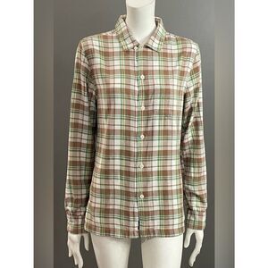 Todd Snyder Brown, Green & White Plaid Button-Down Shirt Size XS